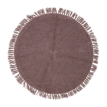 Bloomingville - Lenea Tæppe, Lilla, Uld - Ø110 cm