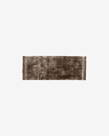 Nordal - NOBLE tæppe med frynser, 75 × 200 cm – warm grå