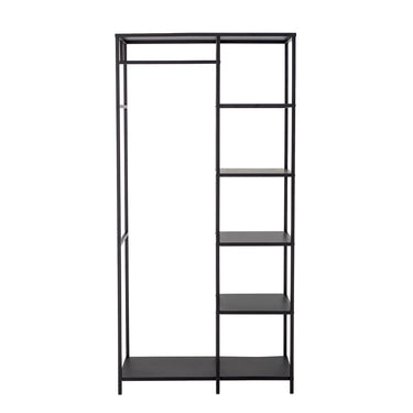 Bloomingville - Valde Tøjstativ, Sort, Jern - L90 × H183 × B40 cm