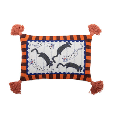 Bloomingville - Missy Pude, Multifarvet, Genanvendt Bomuld - L60 × B35 cm