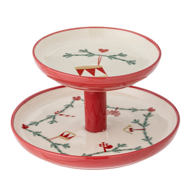 Bloomingville - Yule Etagere, Natur, Stentøj - Ø22 × H13 cm