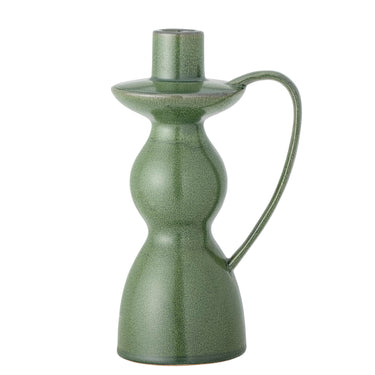 Bloomingville - Fija Lysestage, Grøn, Stentøj - Ø13 × H22,5 cm