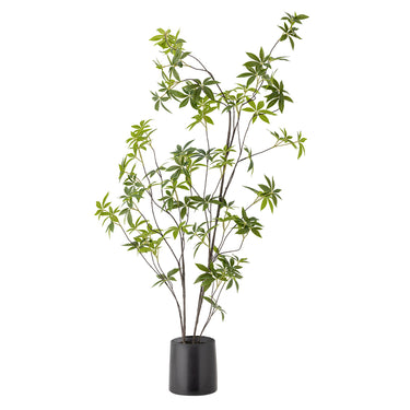 Bloomingville - Palmatum Plante, Grøn, Kunstige Blomster - H160 cm, pot Ø17x15 cm