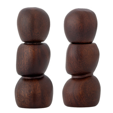 Bloomingville - Salvi Salt & Peberkværn, Brun, Akacie - Ø6,5 × H17 cm, sæt med 2