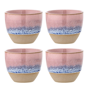Bloomingville - Paula Kop, Multipak, Rosa, Stentøj - Ø7 × H8 cm, sæt med 4