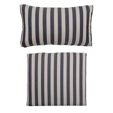 Bloomingville - Mundo Pudebetræk (uden fyld), Sort, polyester - L66 × H9 × B58/L75 × H45 × B9 cm, sæt med 2