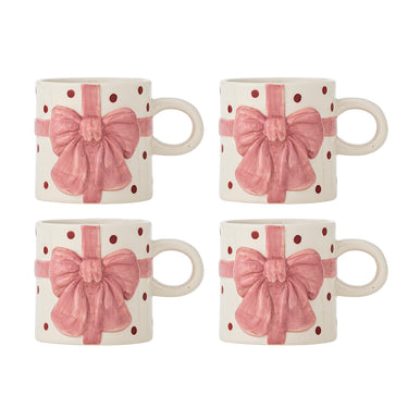 Bloomingville - Bowie Krus, Rosa, Stentøj - Ø9,5 × H8 cm, sæt med 4