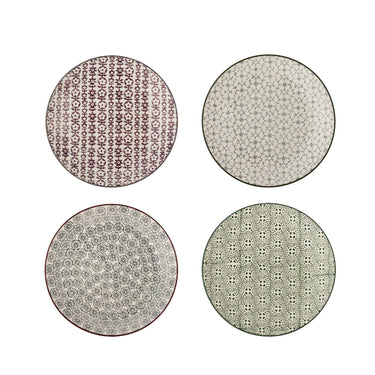 Bloomingville - Karine Tallerken, Multifarvet, Stentøj - Ø20 × H2,5 cm, sæt med 4