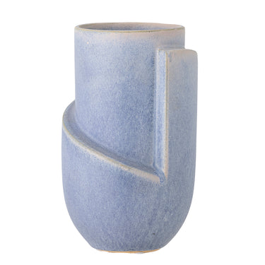 Bloomingville - Norbert Vase, Blå, Stentøj - Ø11,5 × H18,5 cm