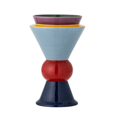 Bloomingville - Trilla Vase, Multifarvet, Keramik - Ø16 × H26,5 cm