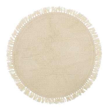 Bloomingville - Lenea Tæppe, Natur, Uld - Ø110 cm