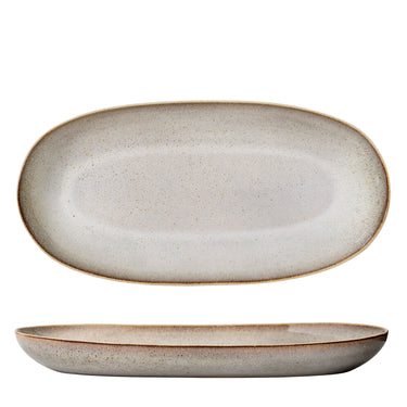 Bloomingville - Sandrine Serveringsfad, Natur, Stentøj - L42 × B21 cm