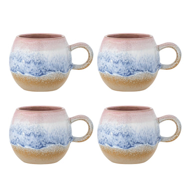 Bloomingville - Paula Kop, Multipak, Rosa, Stentøj - Ø9 × H8 cm, sæt med 4