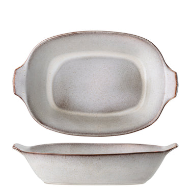 Bloomingville - Sandrine Ovnfast Fad, Natur, Stentøj - L42,5 × H9 × B27,5 cm