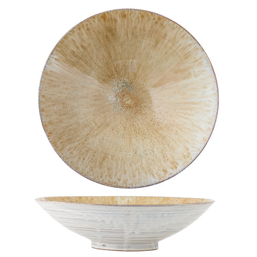 Bloomingville - Saskia Skål, Natur, Stentøj - Ø40 × H11 cm