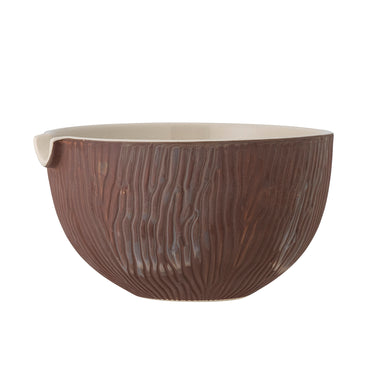 Bloomingville - Toula Skål, Brun, Stentøj - L21 × H12 × B19,5 cm