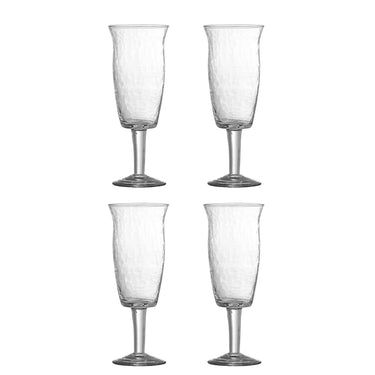 Bloomingville - Asha Vinglas, Klar, Genanvendt Glas - Ø7,5 × H20 cm, sæt med 4