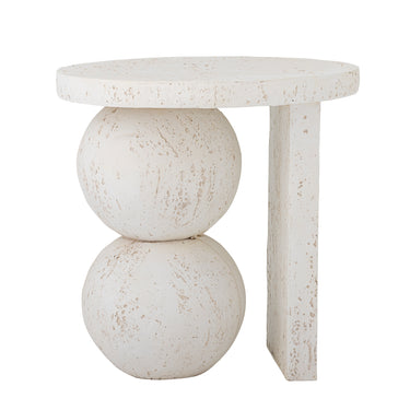 Bloomingville - Tally Sidebord, Hvid, Resin - Ø46 × H46 cm