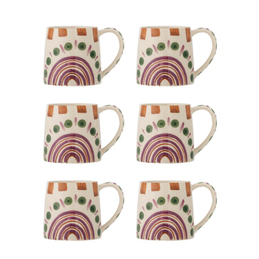 Bloomingville - Shama Kop, Multipak, Multifarvet, Stentøj - Ø8,5 × H8 cm, sæt med 6