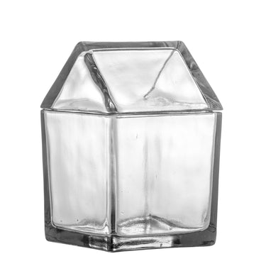 Bloomingville - Elius Krukke m/låg, Klar, Genanvendt Glas - L12 × H19 × B12 cm