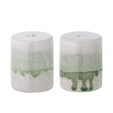 Bloomingville - Paula salt- og pebersæt, Grøn, Stentøj - Ø5 × H6 cm, sæt med 2