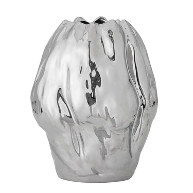 Bloomingville - Bobby Vase, Sølv, Stentøj - Ø23,5 × H29 cm