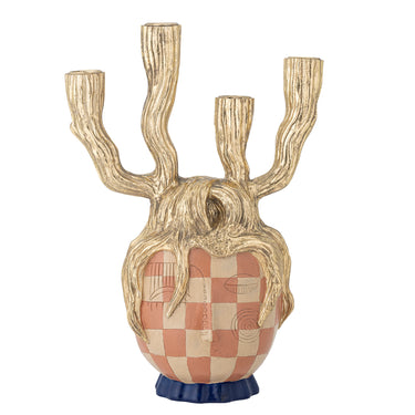 Bloomingville - Medusa Lysestage, Guld, Polyresin - L22 × H32 × B15 cm