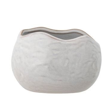 Bloomingville - Pennie Urtepotteskjuler, Hvid, Stentøj - L16,5 × H11 × B13 cm