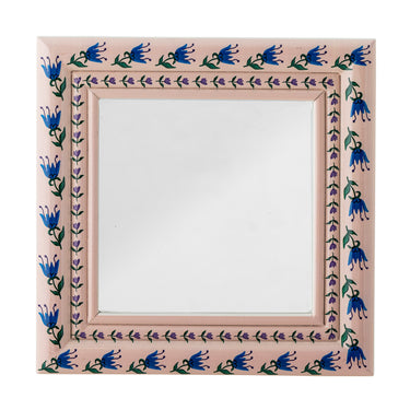 Bloomingville - Badia Vægspejl, Rosa, Fyrretræ - L30 × H30 × B2,5 cm
