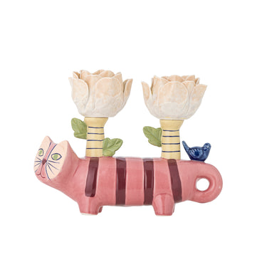 Bloomingville - Missy Lysestage, Multifarvet, Stentøj - L20 × H14,5 × B6,5 cm