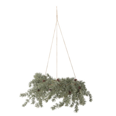 Bloomingville - Cedar Krans, Grøn, Kunstige Blomster - Ø70 × H30 cm, snor L70 cm