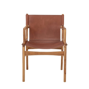 Bloomingville - Ollie Loungestol, Brun, Læder - L55 × H84 × B60 cm