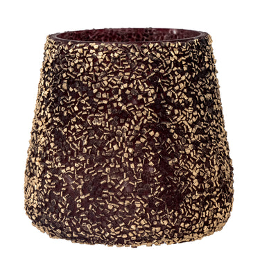 Bloomingville - Filiz Fyrfadsstage, Guld, Genanvendt Glas - Ø11 × H11 cm