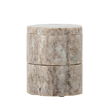 Bloomingville - Nezli Krukke m/låg, Natur, Marmor - L9 × H11,5 × B9 cm