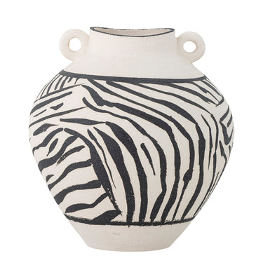 Bloomingville - Togo Vase, Sort, Stentøj - Ø25 × H26 cm