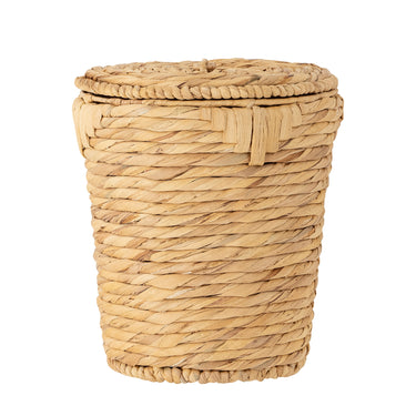 Bloomingville - Peri Kurv m/låg, Natur, Vandhyacint - Ø26 × H28 cm