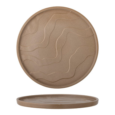 Bloomingville - Noria Fad, Brun, Stentøj - Ø32 × H2 cm