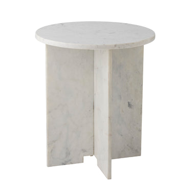Bloomingville - Jasmia Sidebord, Hvid, Marmor - Ø46 × H53 cm