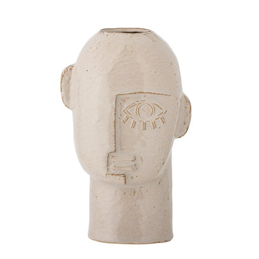 Bloomingville - Lizzie Vase, Natur, Stentøj - Ø15,5 × H25,5 cm