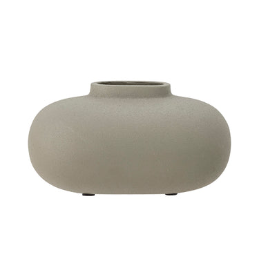 Bloomingville - Tezza Vase, Grå, Aluminium - L17 × H9 × B9 cm