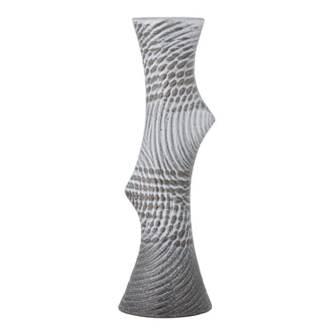 Bloomingville - Raheem Vase, Grå, Stentøj - Ø11 × H34 cm