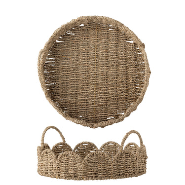 Bloomingville - Brea Serveringsbakke, Natur, Søgræs - Ø35 × H14,5 cm