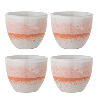Bloomingville - Paula Kop, Multipak, orange, Stentøj - Ø7 × H8 cm, sæt med 4