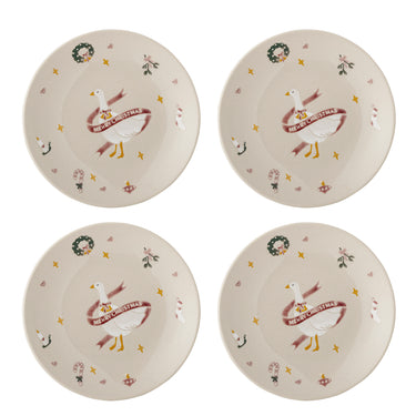 Bloomingville - Mary Tallerken, Multifarvet, Stentøj - Ø16 × H2,5 cm, sæt med 4