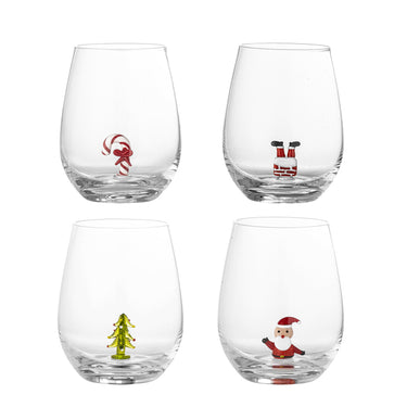 Bloomingville - Misa Drikkeglas, Multipak, Klar, Glas - Ø9 × H12 cm, sæt med 4
