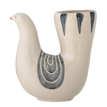 Bloomingville - Trudy Vase, Hvid, Stentøj - L19 × H19 × B7,5 cm