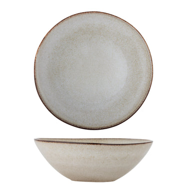 Bloomingville - Sandrine Skål, Natur, Stentøj - Ø26,5 × H9,5 cm