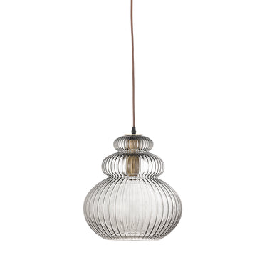 Bloomingville - Sybia Pendel, Grå, Glas - Ø31,5 × H33 cm