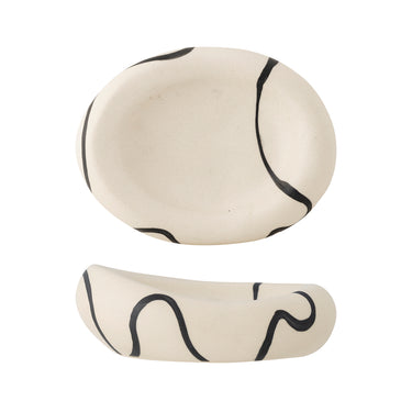 Bloomingville - Minna Skål, Hvid, Stentøj - L14 × H5 × B11 cm