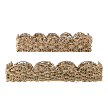 Bloomingville - Brea Serveringsbakke, Natur, Søgræs - L35 × H7 × B24/L45 × H8 × B35 cm, sæt med 2